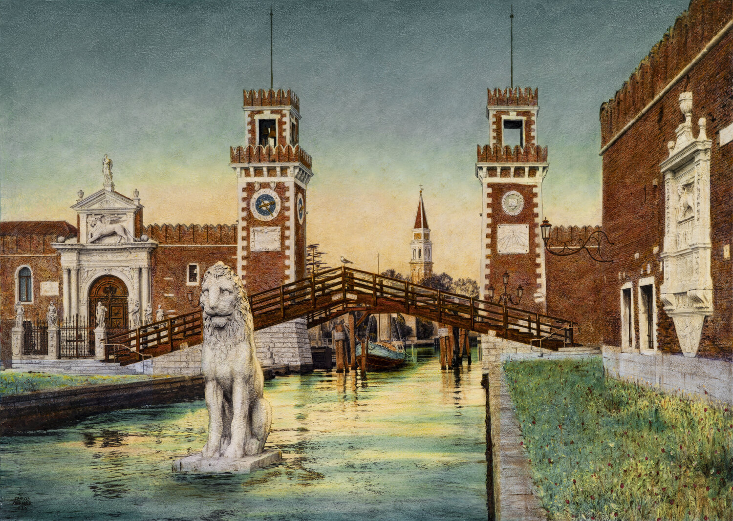L'Arsenale Oltre il Tempo Carlos Arriaga Original painting for sale