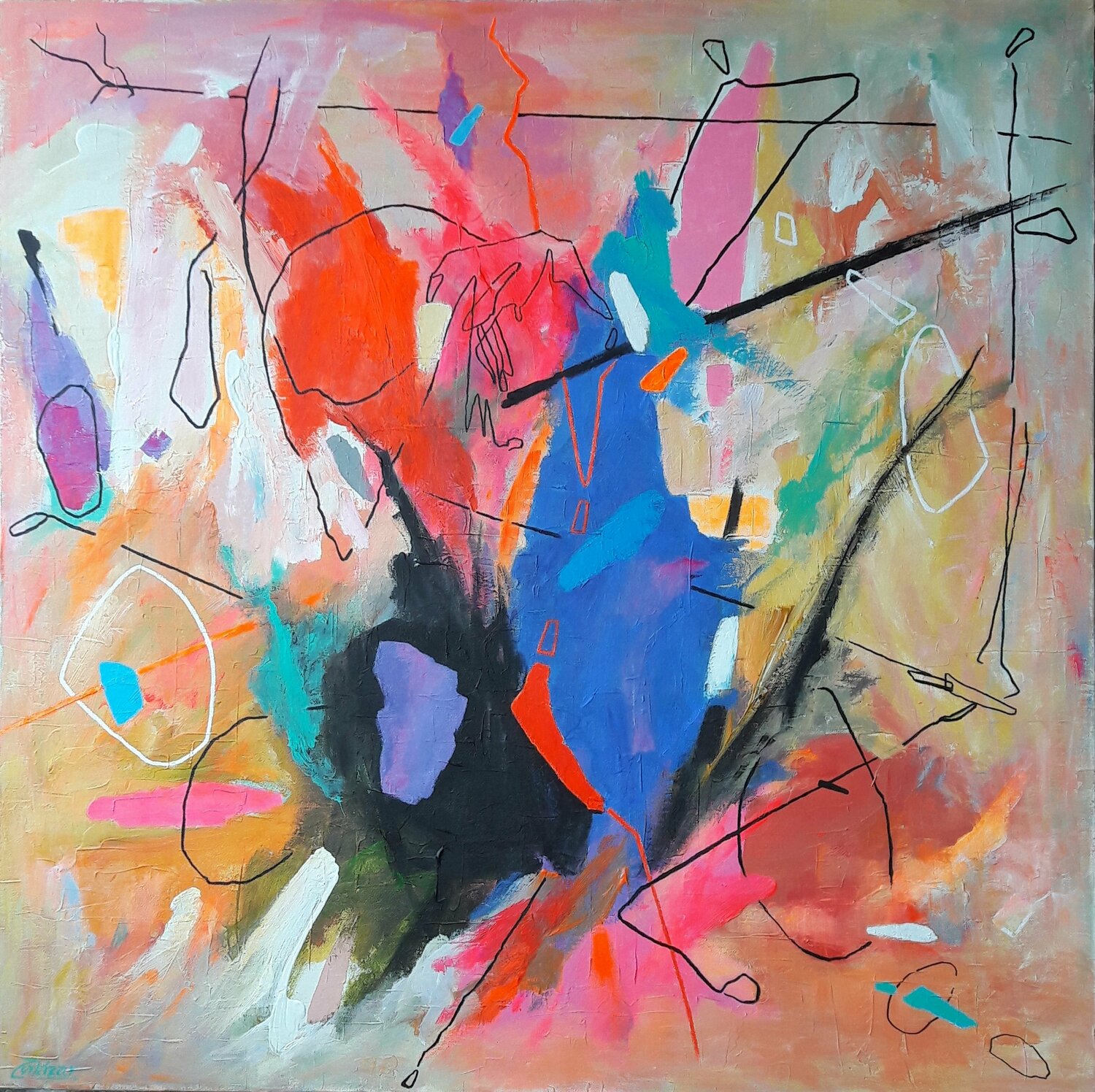 BLUES MAN Valeriano CORTÁZAR Original painting for sale