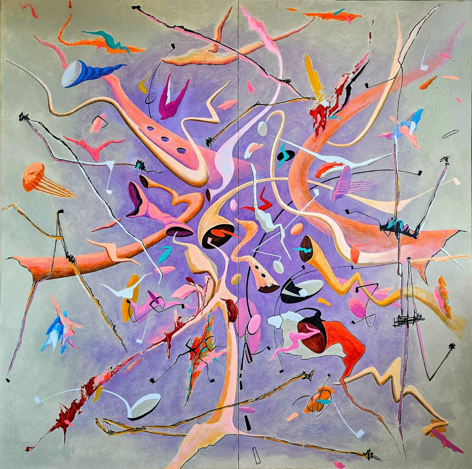 ALLEGRO CON FUOCO Valeriano CORTÁZAR Original painting for sale