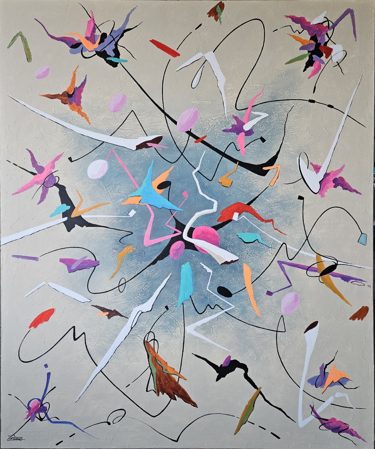 SURE THING - ST GERMAIN Valeriano CORTÁZAR Original painting for sale