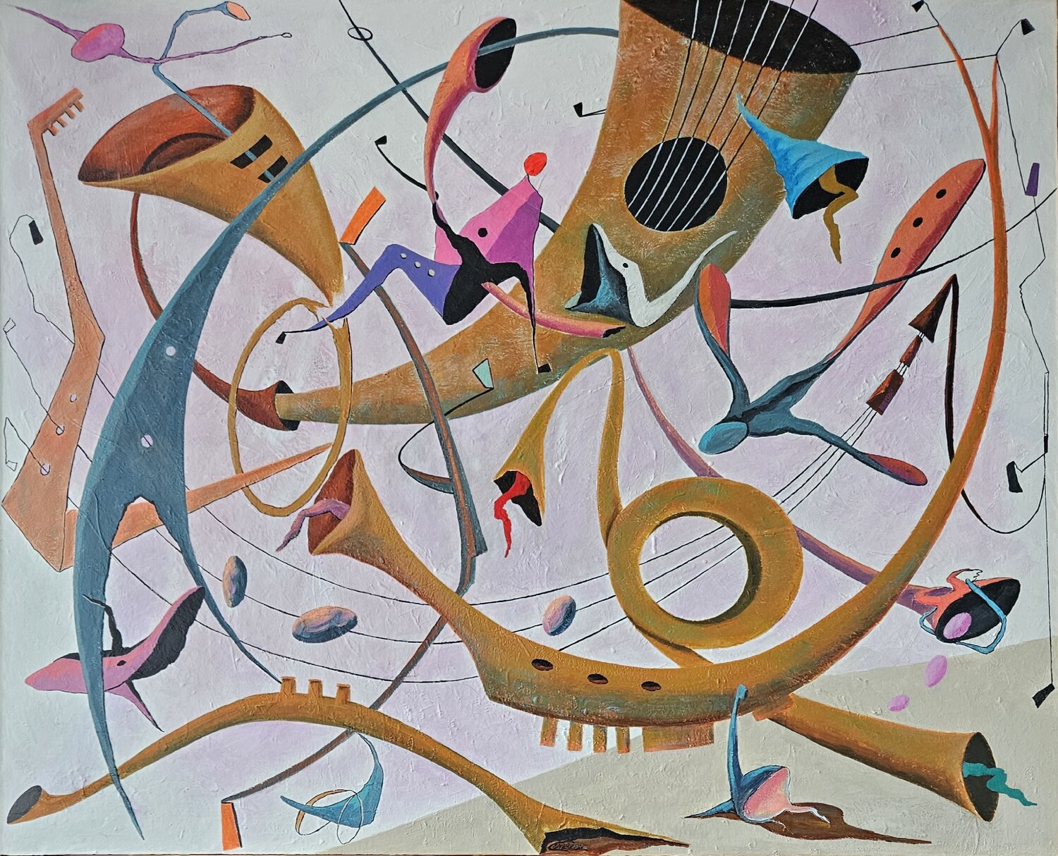 FRAGMENTS OF SWING Valeriano CORTÁZAR Original painting for sale