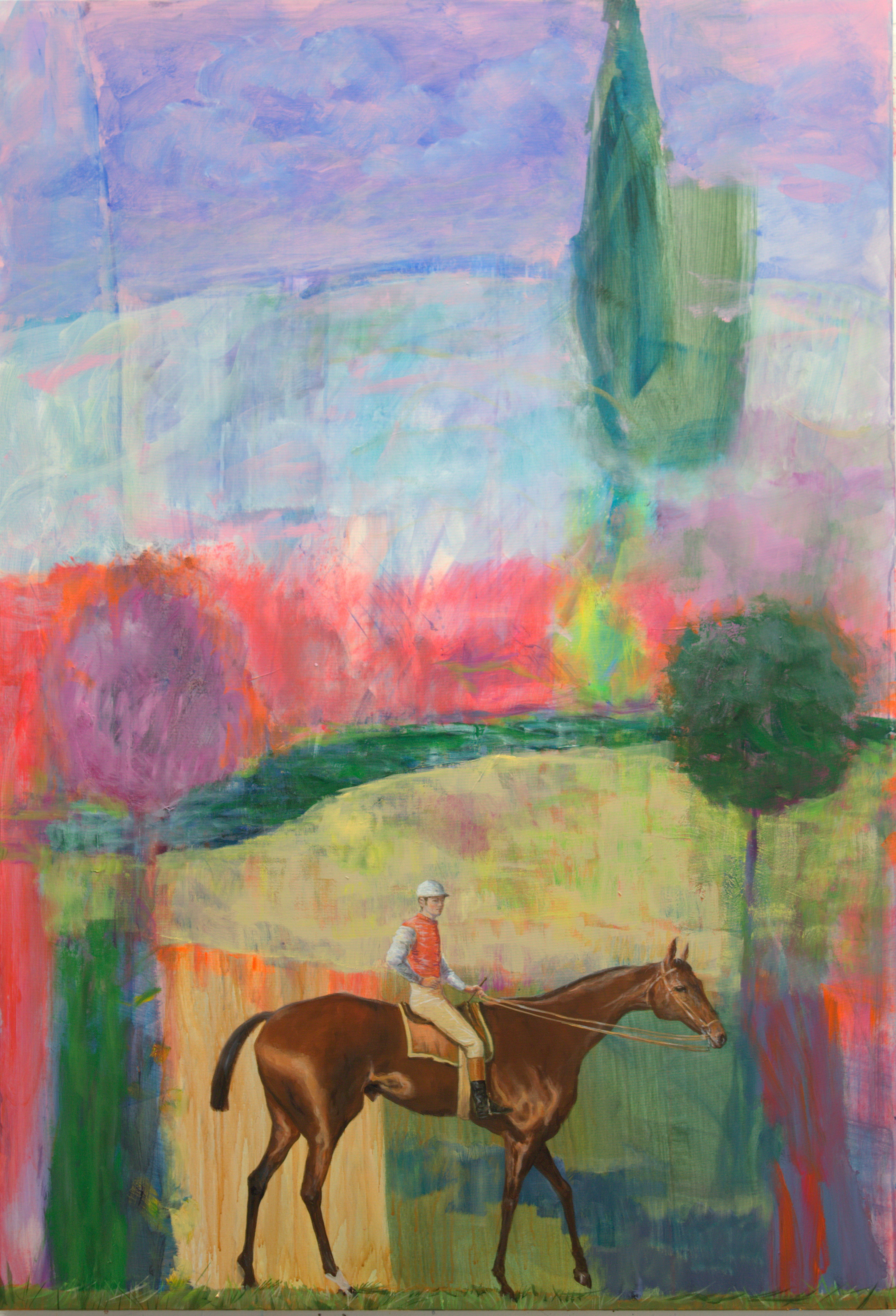 Le cheval de John sembla marquer un temps d'arrêt, ce n'était sans doute pas grand-chose, quelques campagnols qui jouaient. Il suffisait de peu de chose pour être le centre d’intérêt d'un tableau.