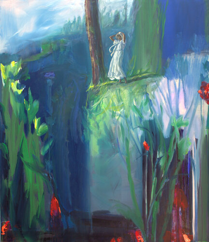 Profitant d'un coup de vent tu m'avais vu partir sur un coup de tête. Je reviendrai qui sait comme un printemps. by François Pagé, Painting for Sale on Select