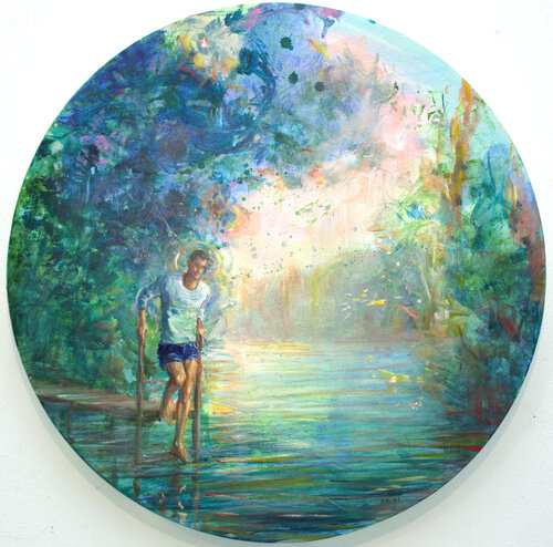 L’instant où Lucille tomba amoureuse d’Alban, j’étais sur le bateau avec elle à ce moment là. by François Pagé, Painting for Sale on Select