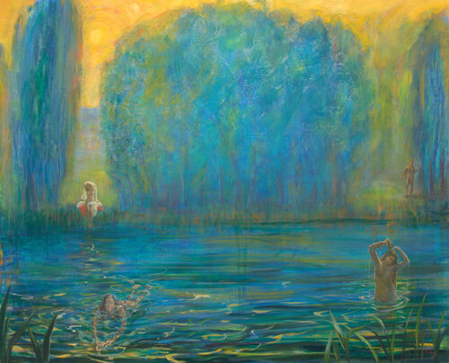 C'était une fin d'été presque tranquille, d'un feuillage naissait l'incertitude. by François Pagé, Painting for Sale on Select