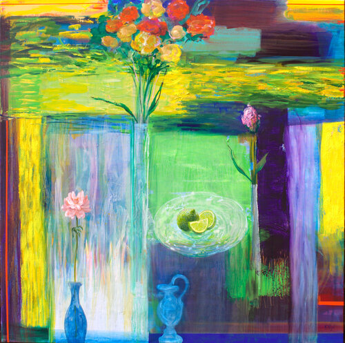 Au bord de ta fenêtre, vers le jardin, la vie toujours se tisse car toute chose dans ton cœur demeure. by François Pagé, Painting for Sale on Select