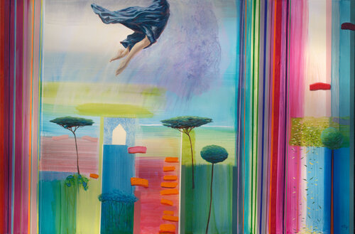 Pourtant le paysage semblait enjoué, tu avais dansé quelques pas sur la valse de l'adieu de Chopin puis avec légèreté, tu avais disparu. by François Pagé, Painting for Sale on Select