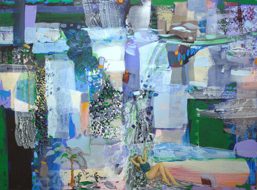 Les jours heureux, à écouter s'écouler l'eau sur la grève et sur ton corps. by François Pagé, Painting for Sale on Select