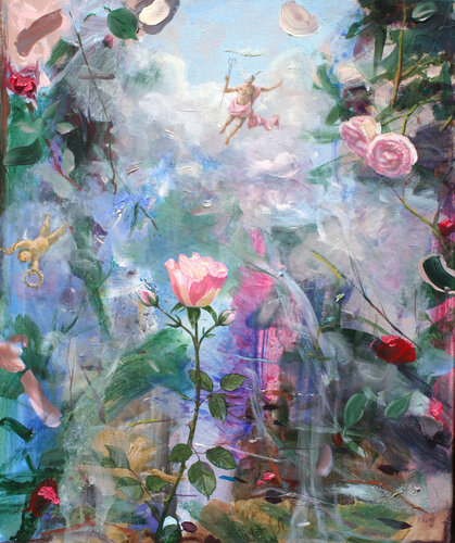 La stupéfaction d'Hermès venant sauver le jardin de Flore après la tempête. by François Pagé, Painting for Sale on Select