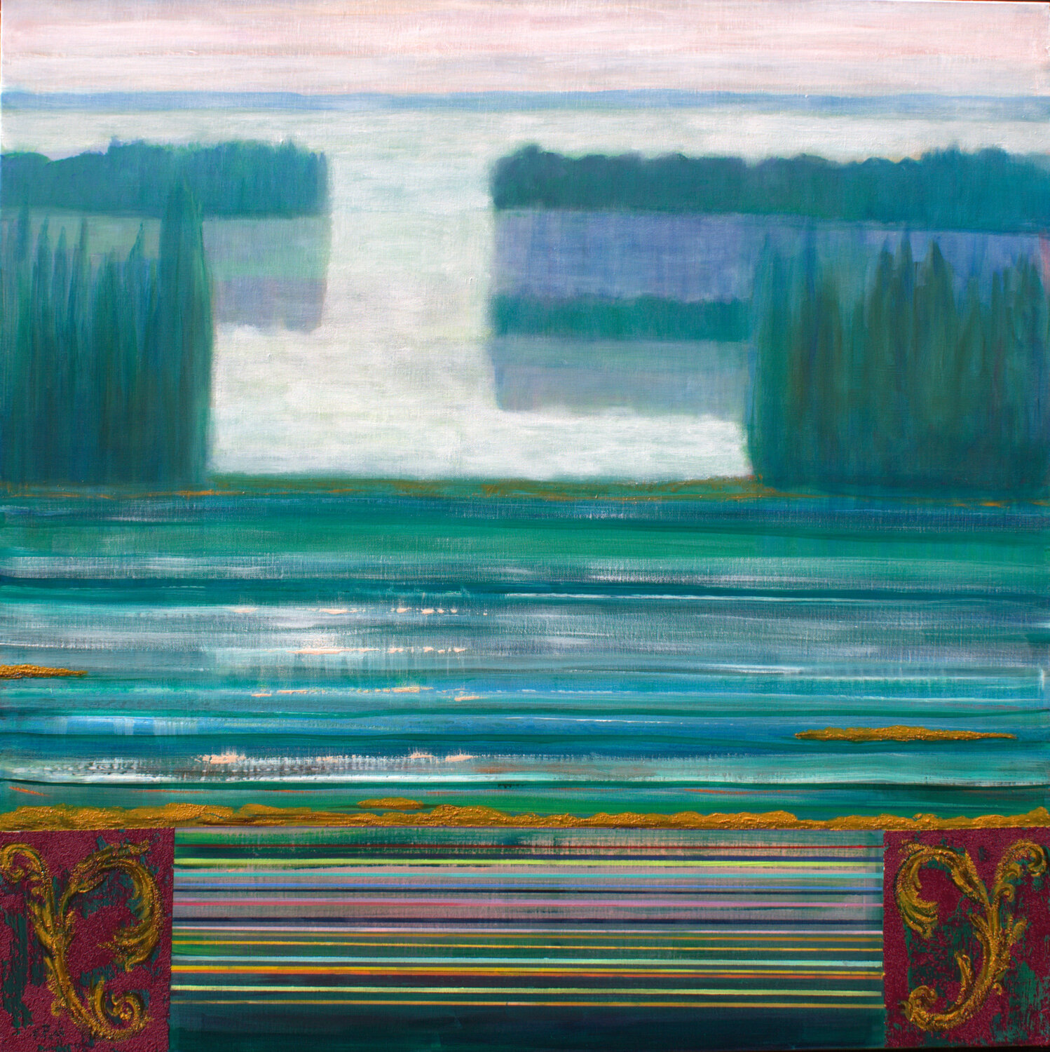 Une chambre avec vue juste pour nous ! Depuis le jardin français, c’est ici que je peins la première gelée blanche et vous donne un ailleurs. François Pagé Original painting for sale