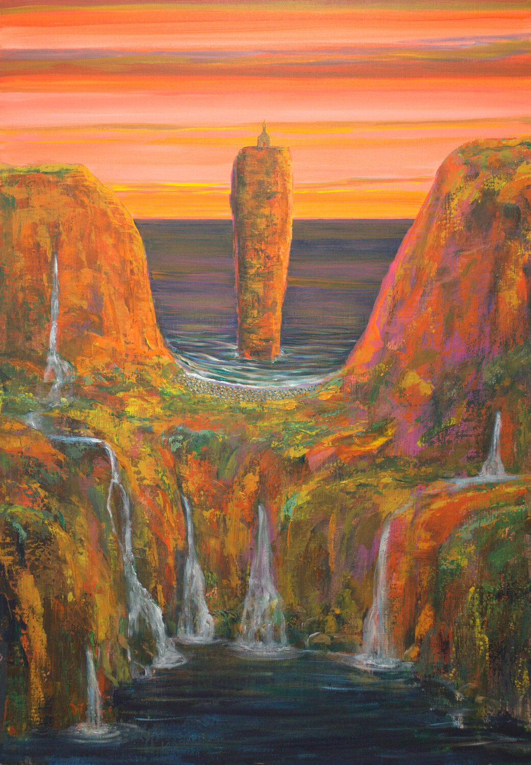 Même si la mer nous montrait son étendue illusoire d’infini, le lac était heureux de son sort avec les donations abondantes des rus l’approvisionnant. Que la lutte était rude pour être à l’honneur du « point de vue » François Pagé Original painting for sale