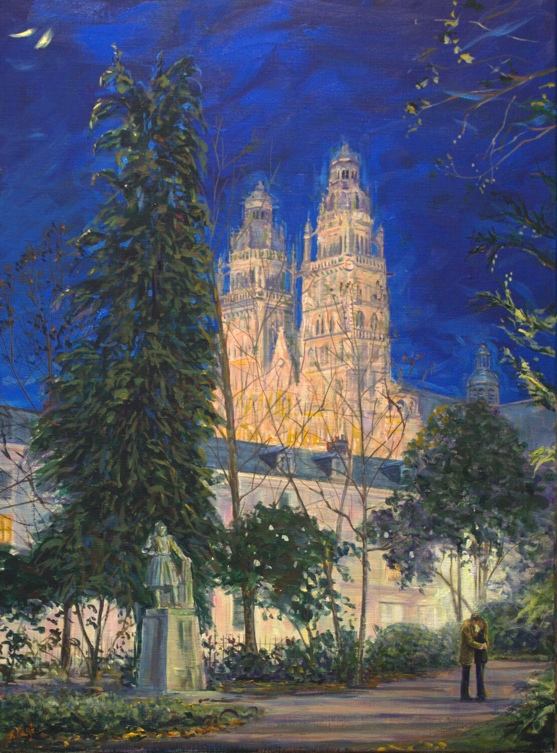 Le rendez-vous amoureux.(Res non verba) François Pagé Original painting for sale