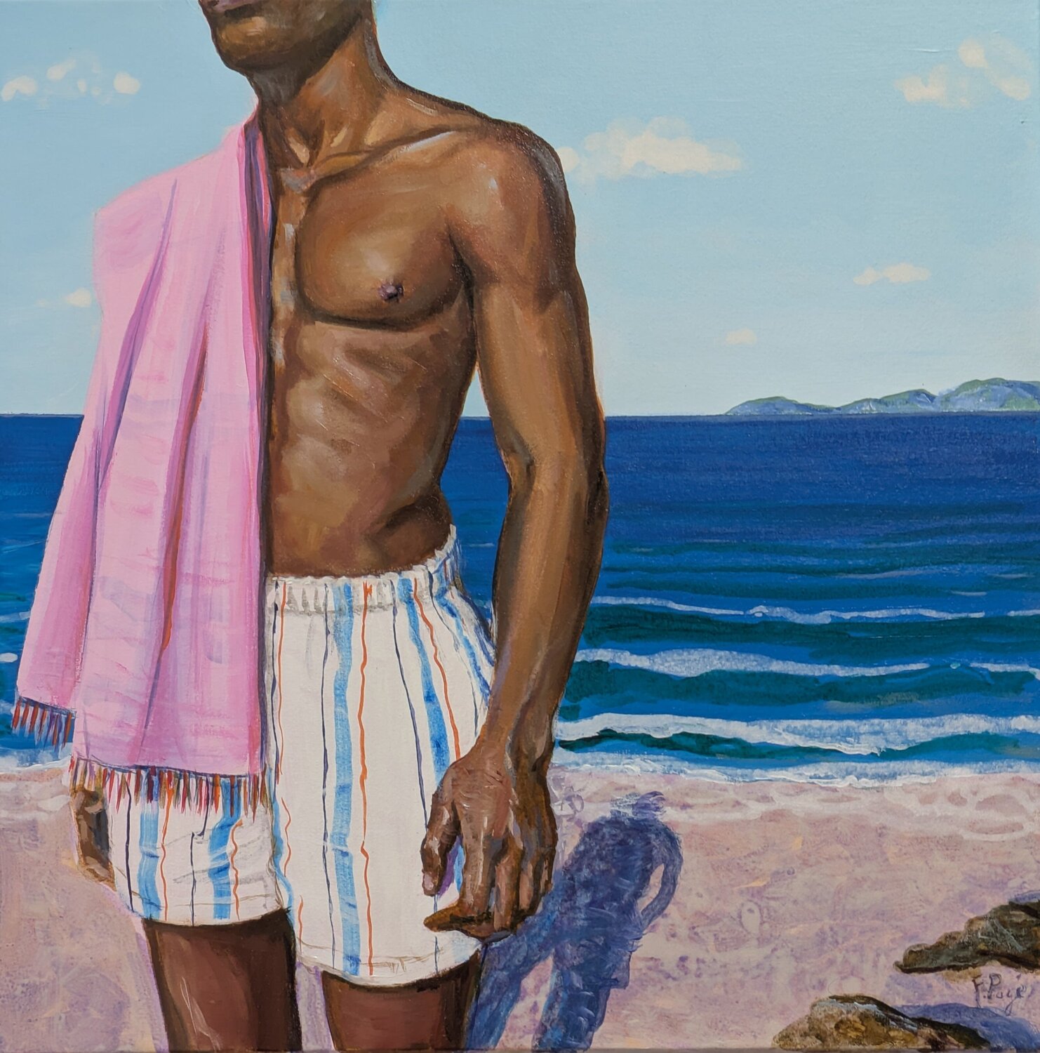 La mer est vraiment divine. François Pagé Original painting for sale