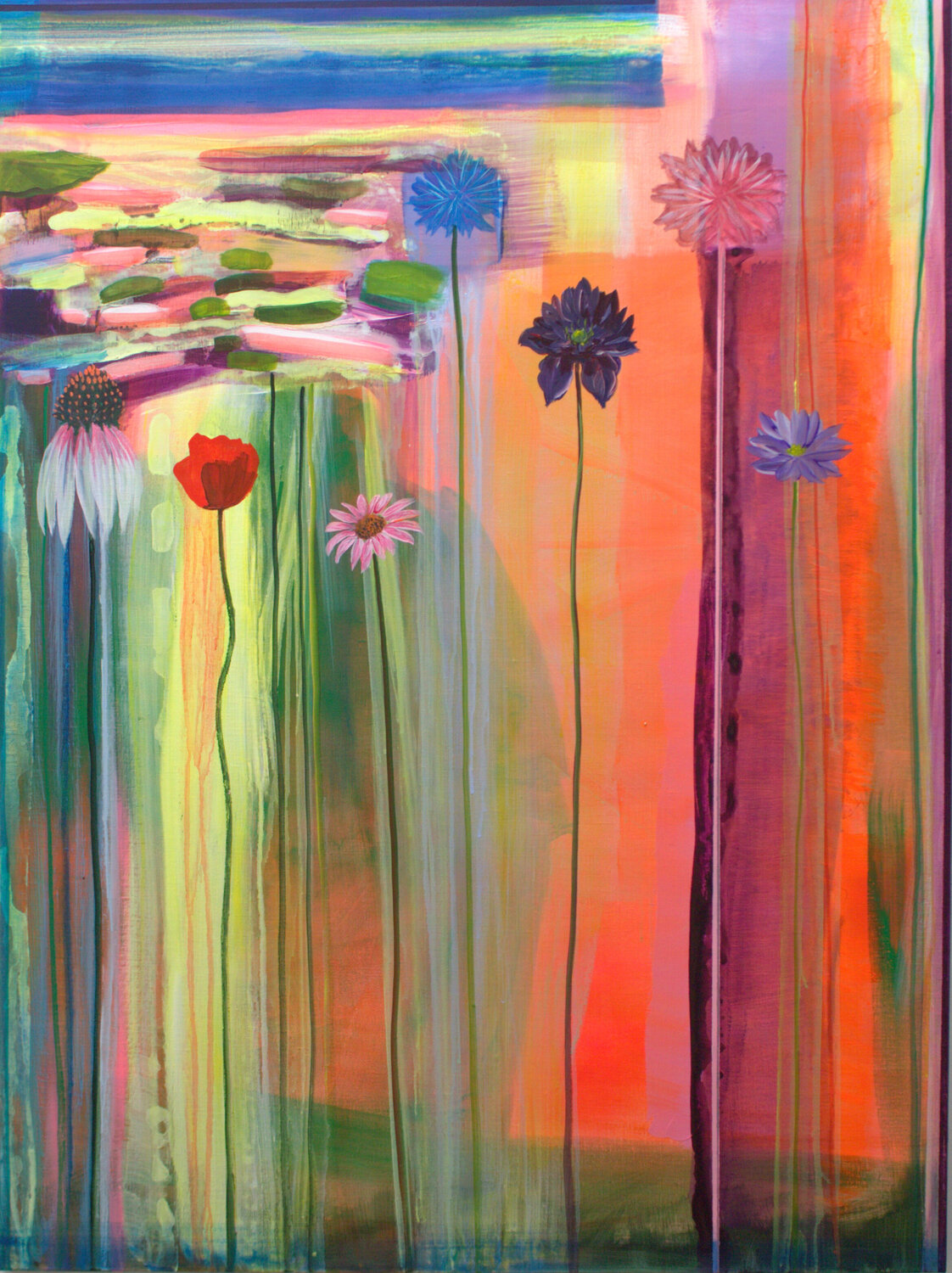 Aller danser la haut pour embrasser le soleil. François Pagé Original painting for sale