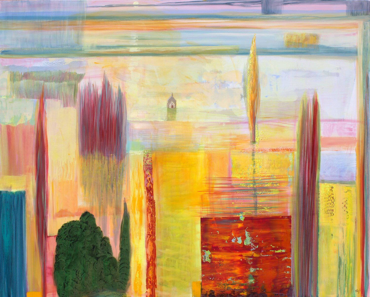 La cloche de la chapelle sonnait à la volée, le branle-bas de joie. Au loin les averses tant attendues s'approchaient. François Pagé Original painting for sale