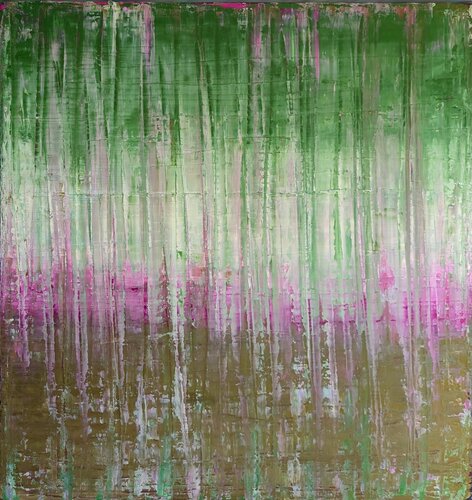 Waldbaden incl. weißem Schattenfugenrahmen by Conny Wachsmann, Painting for Sale on Select