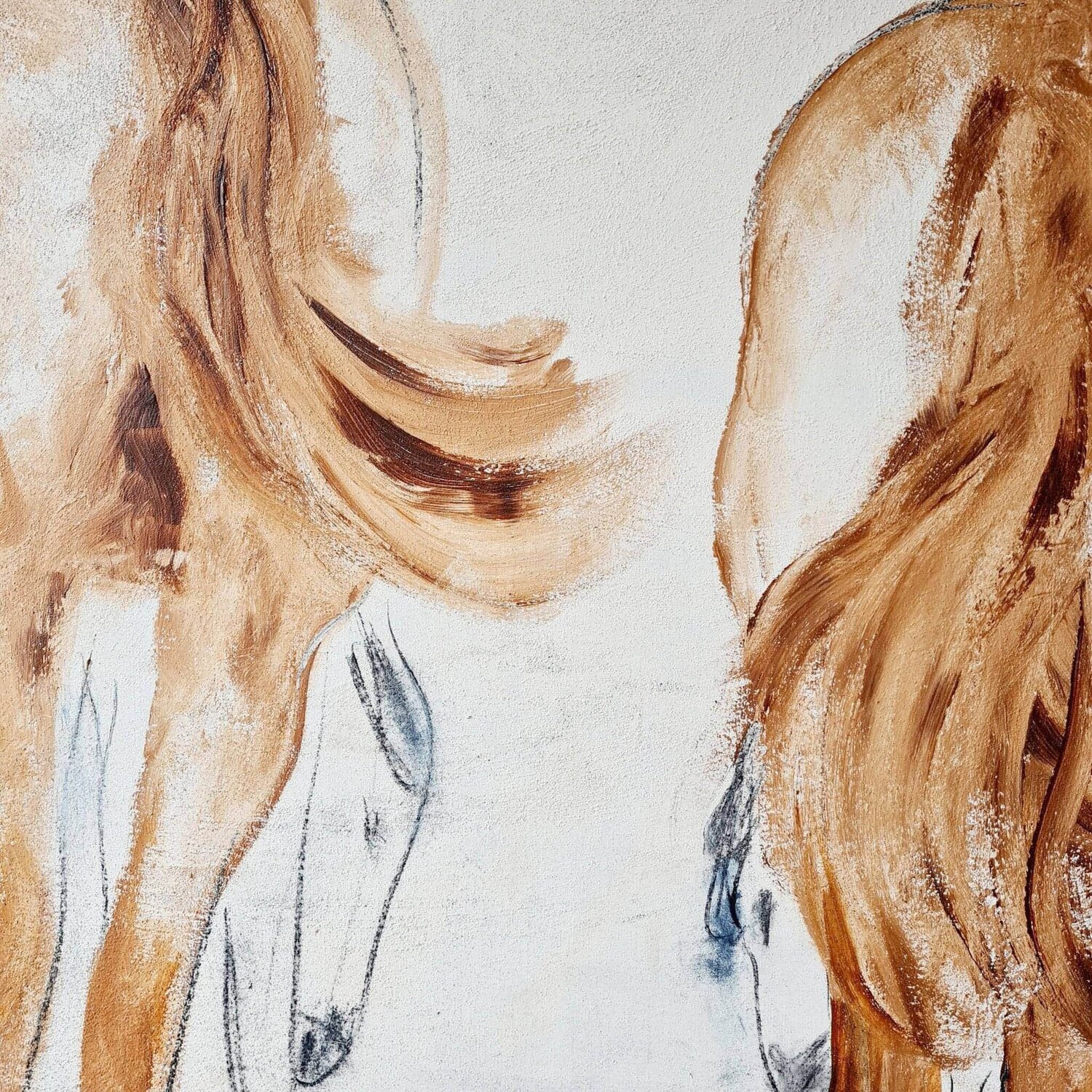 Pferdebild - Elterliche Fürsorge 190 x 169 cm Conny Wachsmann Original painting for sale