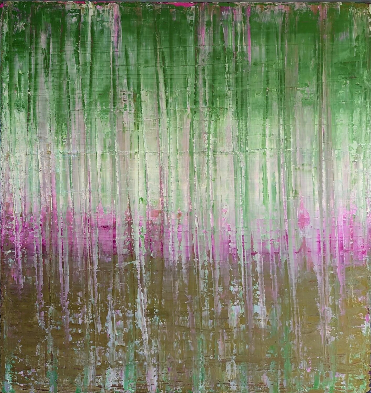 Waldbaden incl. weißem Schattenfugenrahmen Conny Wachsmann Original painting for sale