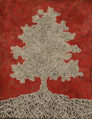 Labyrinth tree by Gian Luigi Delpin, Painting for Sale on Select