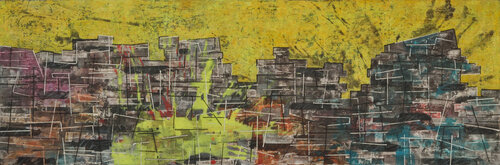 Complicated urban landscape by Gian Luigi Delpin, Painting for Sale on Select