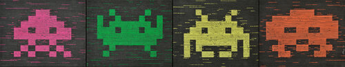 Space invaders by Gian Luigi Delpin, Painting for Sale on Select
