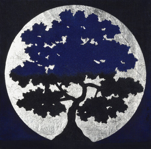 Blue tree by Gian Luigi Delpin, Painting for Sale on Select