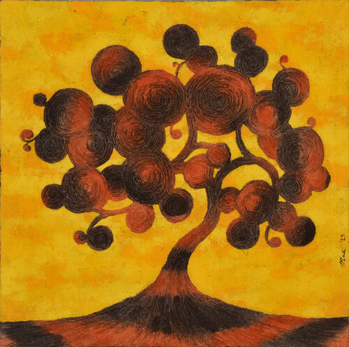 Spiral tree by Gian Luigi Delpin, Painting for Sale on Select