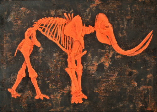 Orange mammoth by Gian Luigi Delpin, Painting for Sale on Select