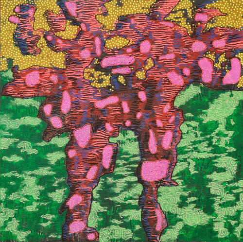 Alien gardener vs. mutant algae by Gian Luigi Delpin, Painting for Sale on Select