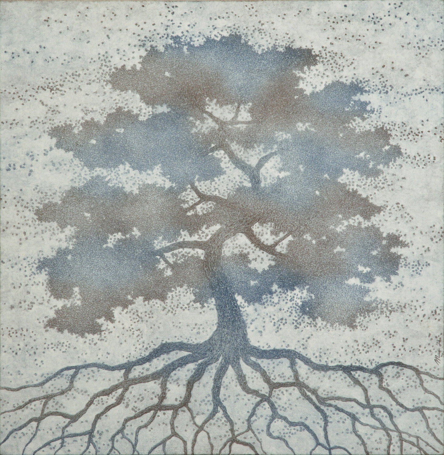 Earth, water and wind tree Gian Luigi Delpin Original painting for sale