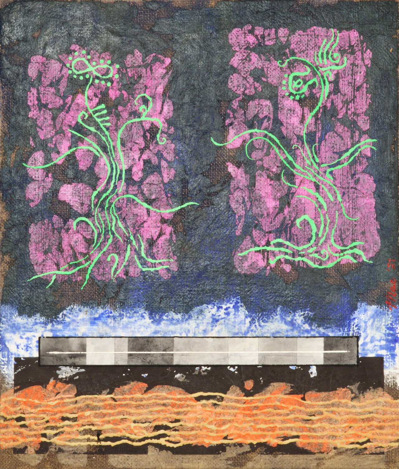 Carnivorous plants Gian Luigi Delpin Original painting for sale