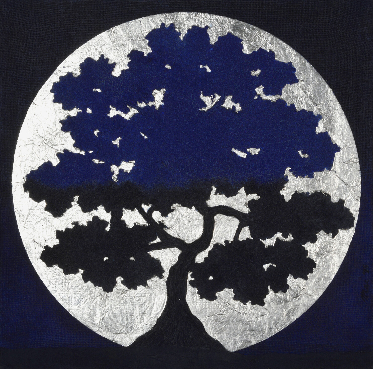 Blue tree Gian Luigi Delpin Original painting for sale