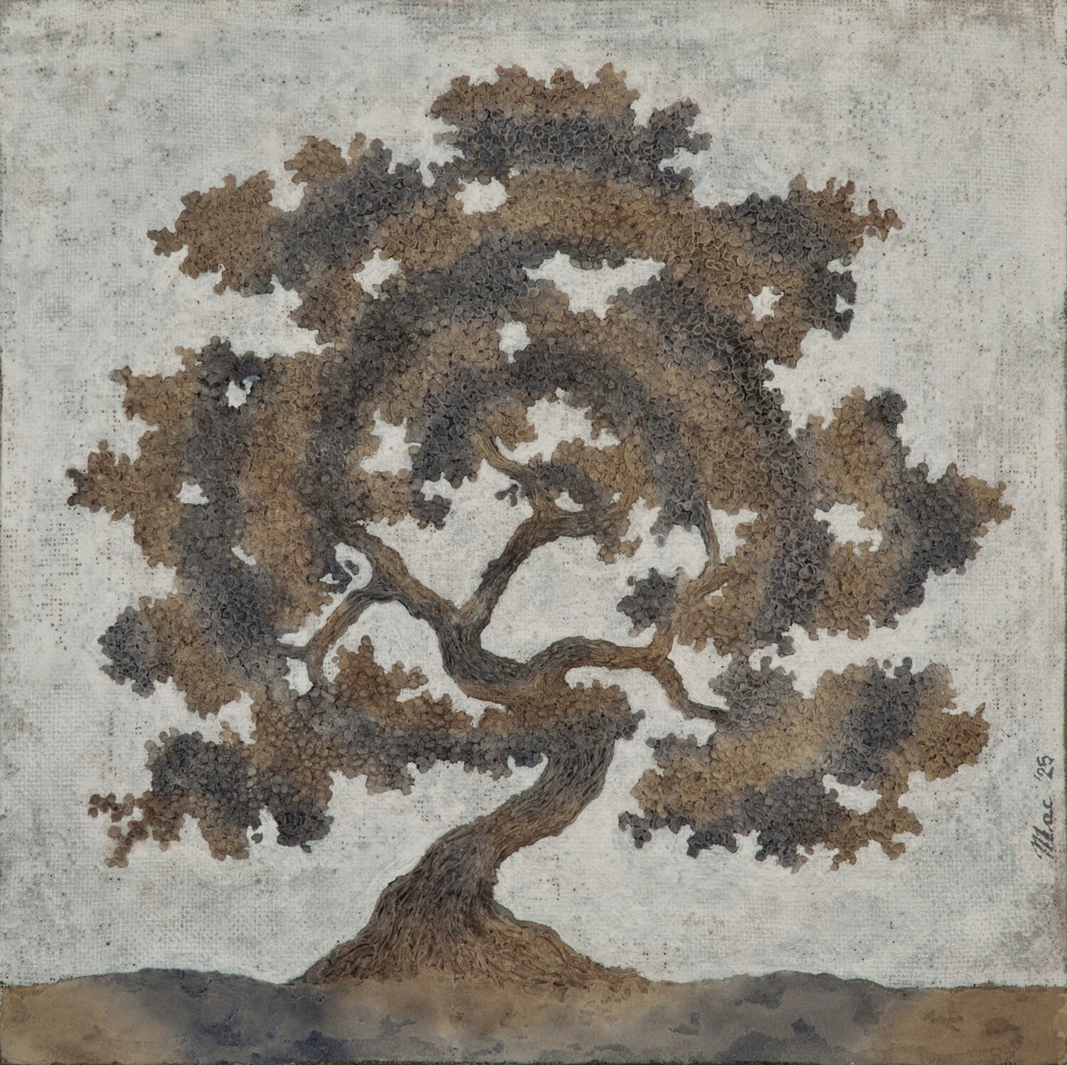 Earth and wind tree Gian Luigi Delpin Original painting for sale