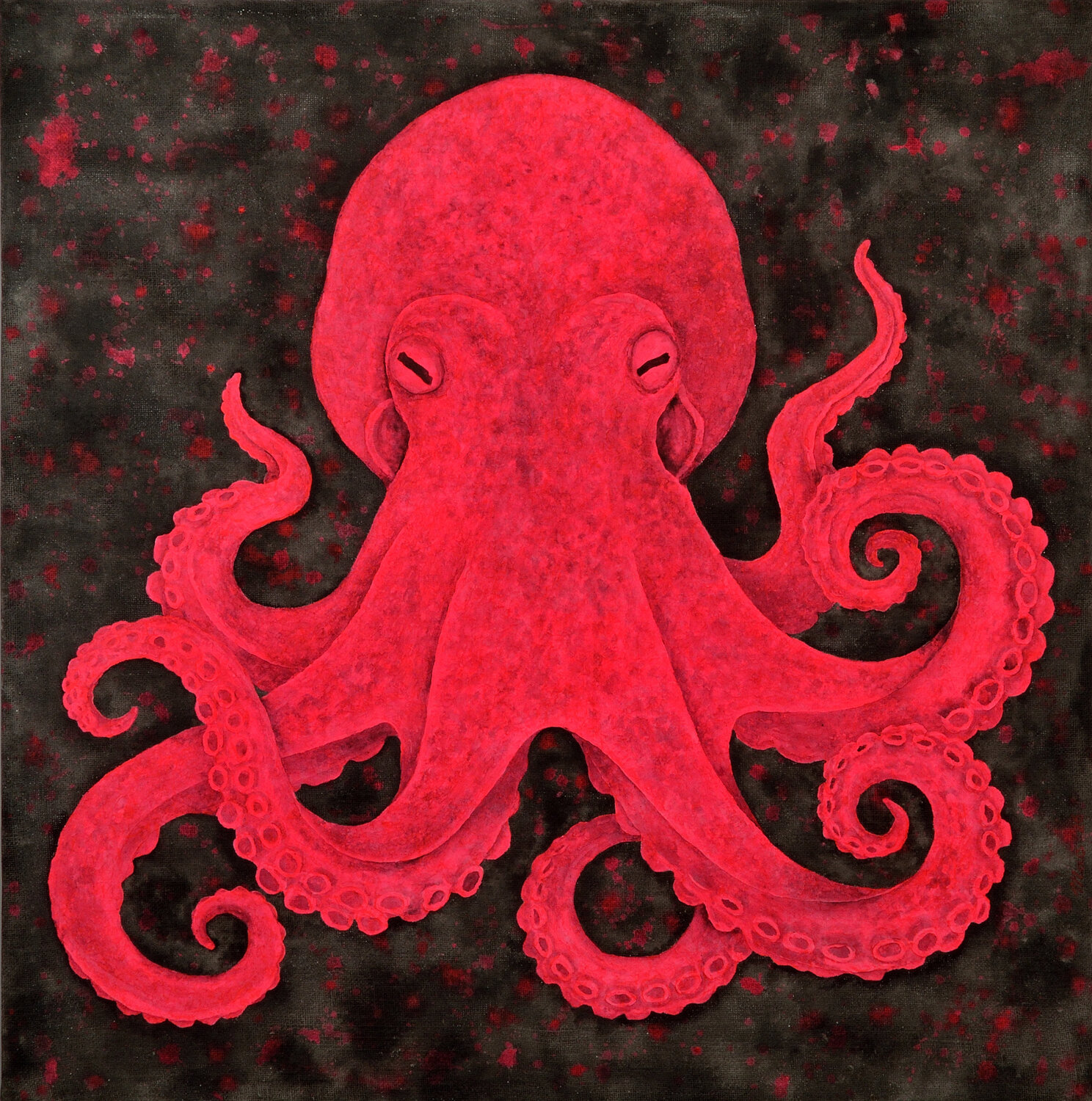 Pink octopus Gian Luigi Delpin Original painting for sale