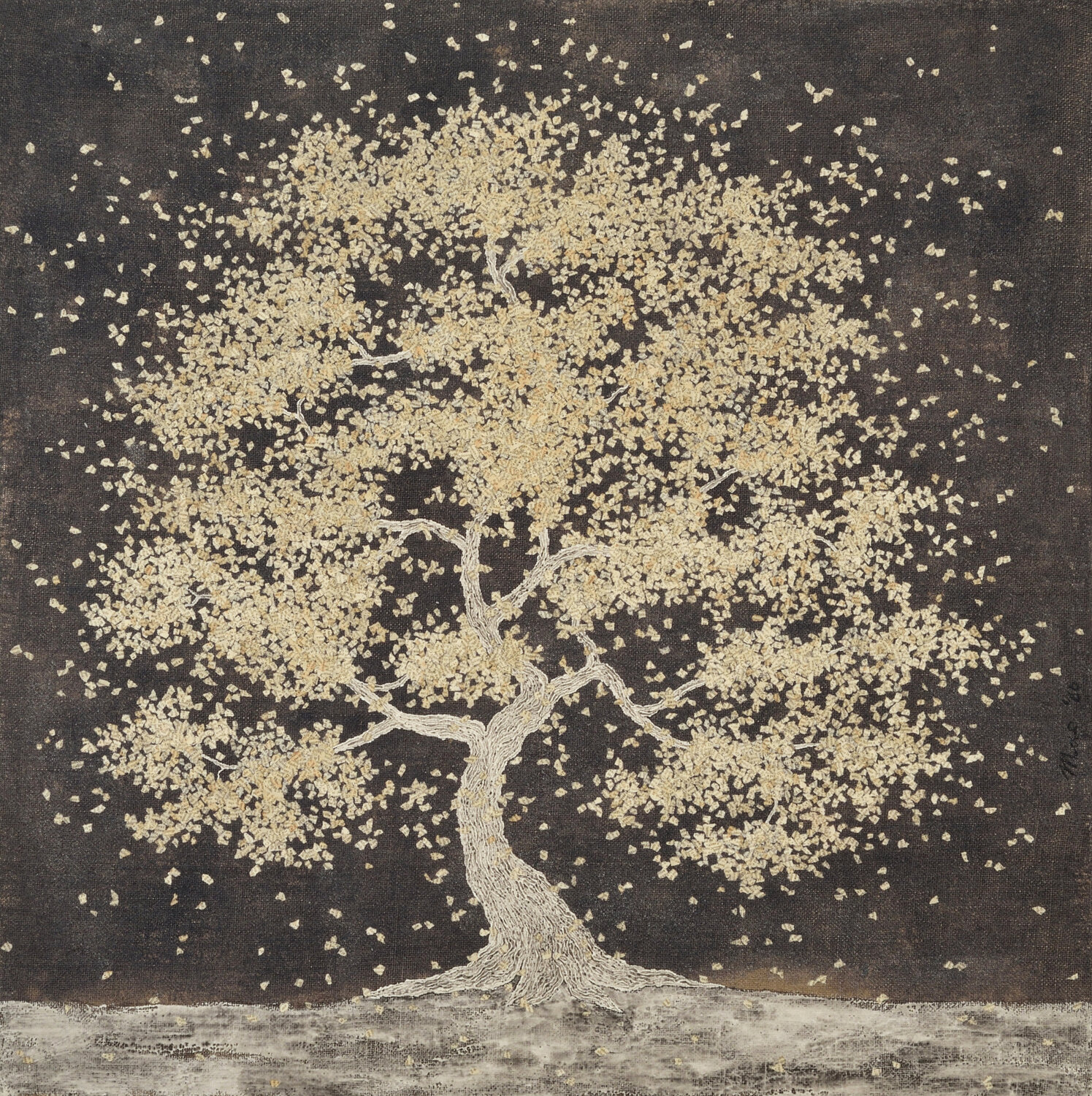 Lost words tree Gian Luigi Delpin Original painting for sale