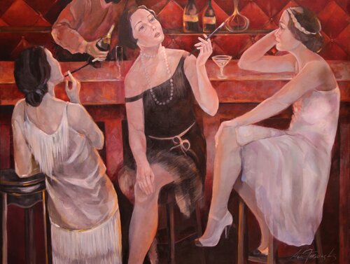 LA TERTULIA by Ana Termes Lis, Painting for Sale on Select