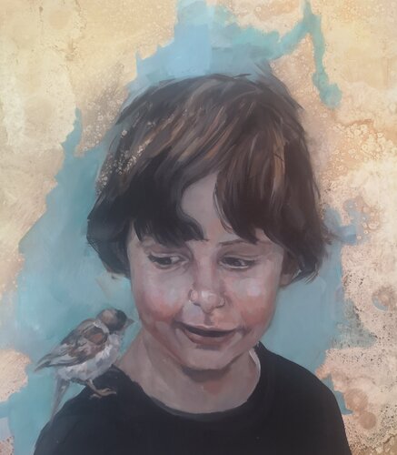 "El  soñador de pájaros" by Ana Termes Lis, Painting for Sale on Select