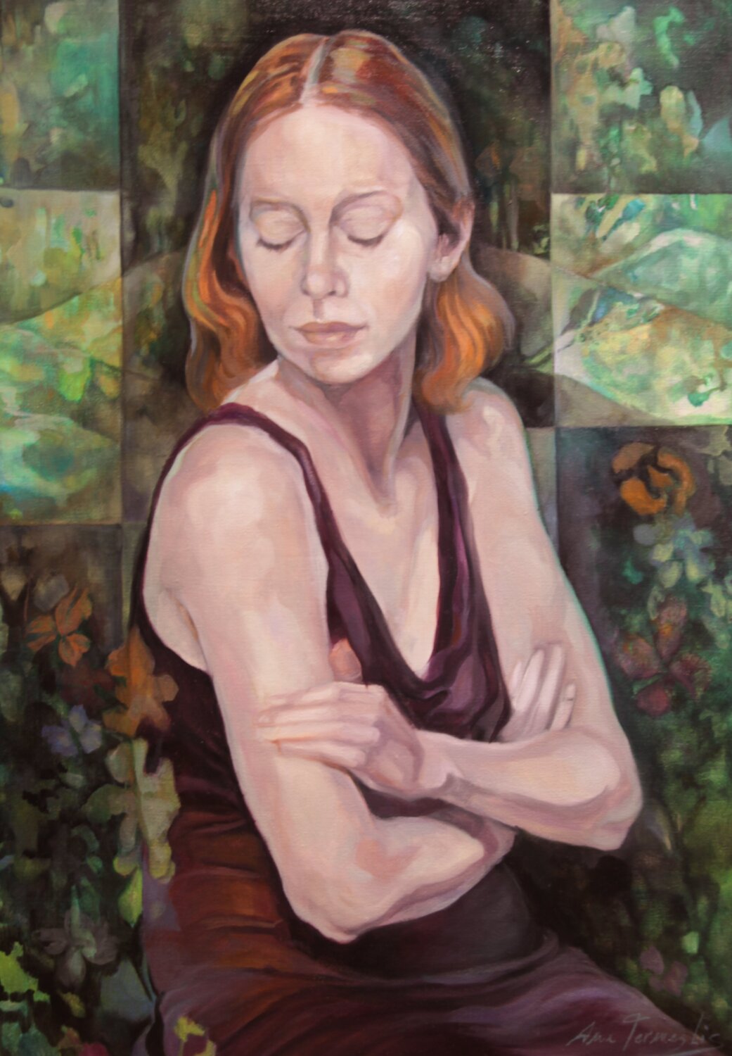RETRATO EN VERDE Ana Termes Lis Original painting for sale