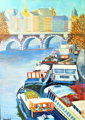 Quai de Seine by Catherine Sénéchal, Painting for Sale on Select