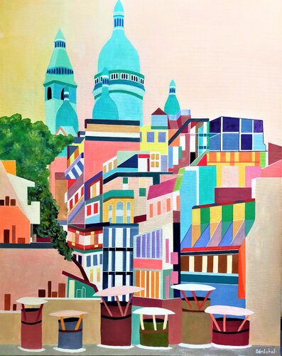 La Butte Montmartre by Catherine Sénéchal, Painting for Sale on Select