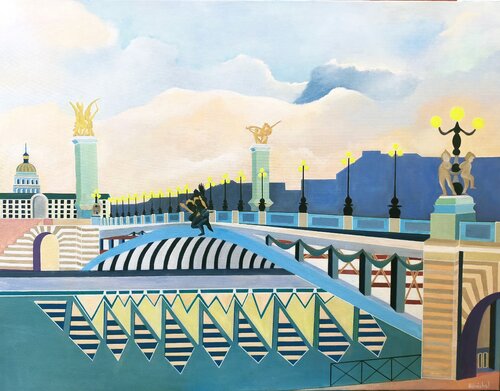 Pont Alexandre III by Catherine Sénéchal, Painting for Sale on Select