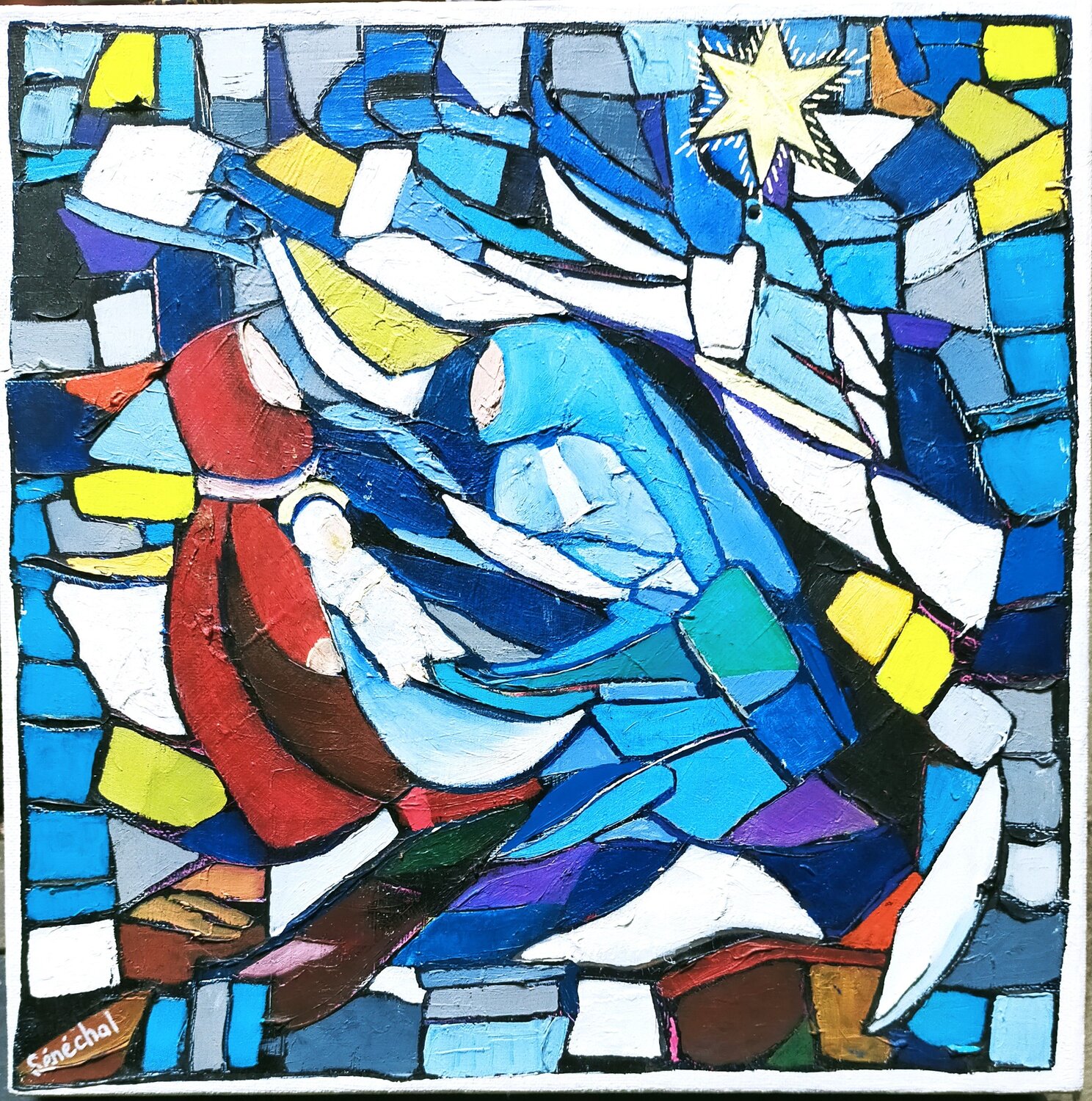 Nativité Catherine Sénéchal Original painting for sale