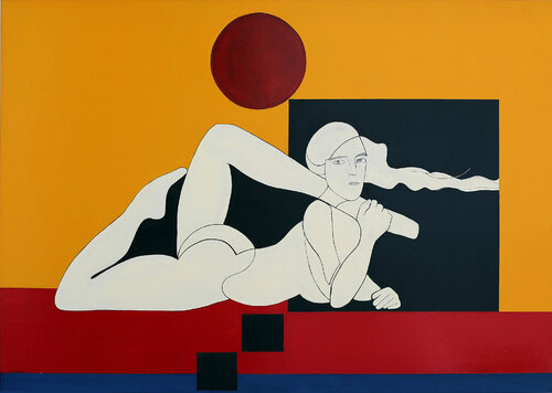 ACROBATA  (il quadrato) - tavola by Ezio Ranaldi, Painting for Sale on Select