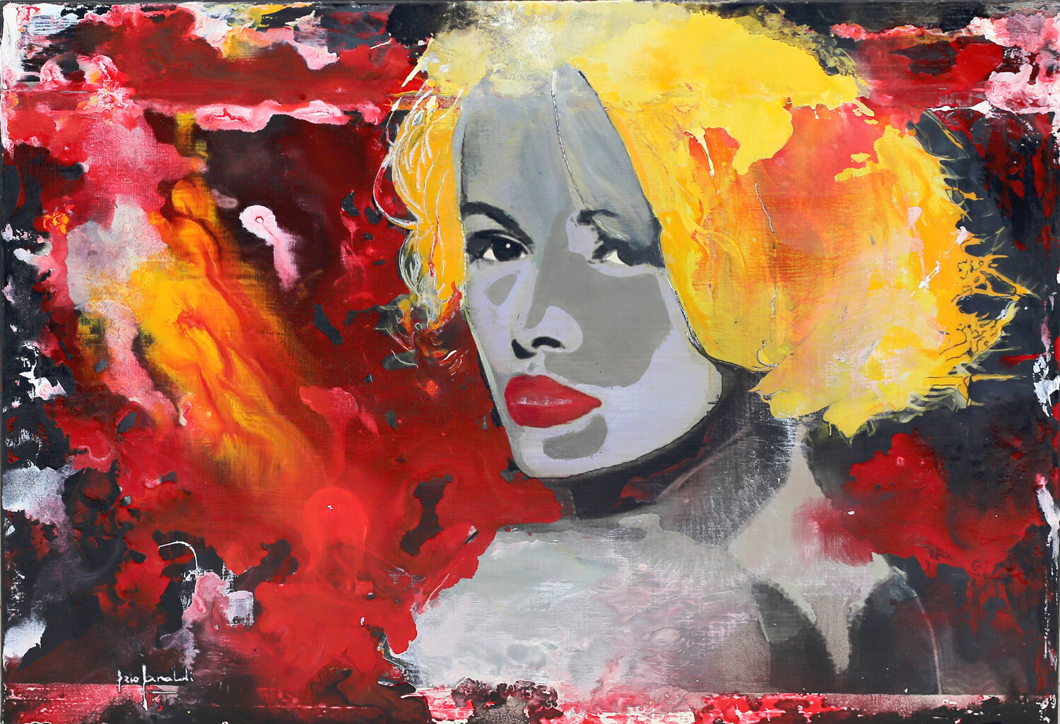 RITRATTO IN ROSSO - tela Ezio Ranaldi Original painting for sale