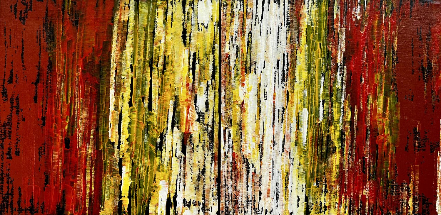Panorama de couleurs   (diptyque) Hervé Souffi Original painting for sale