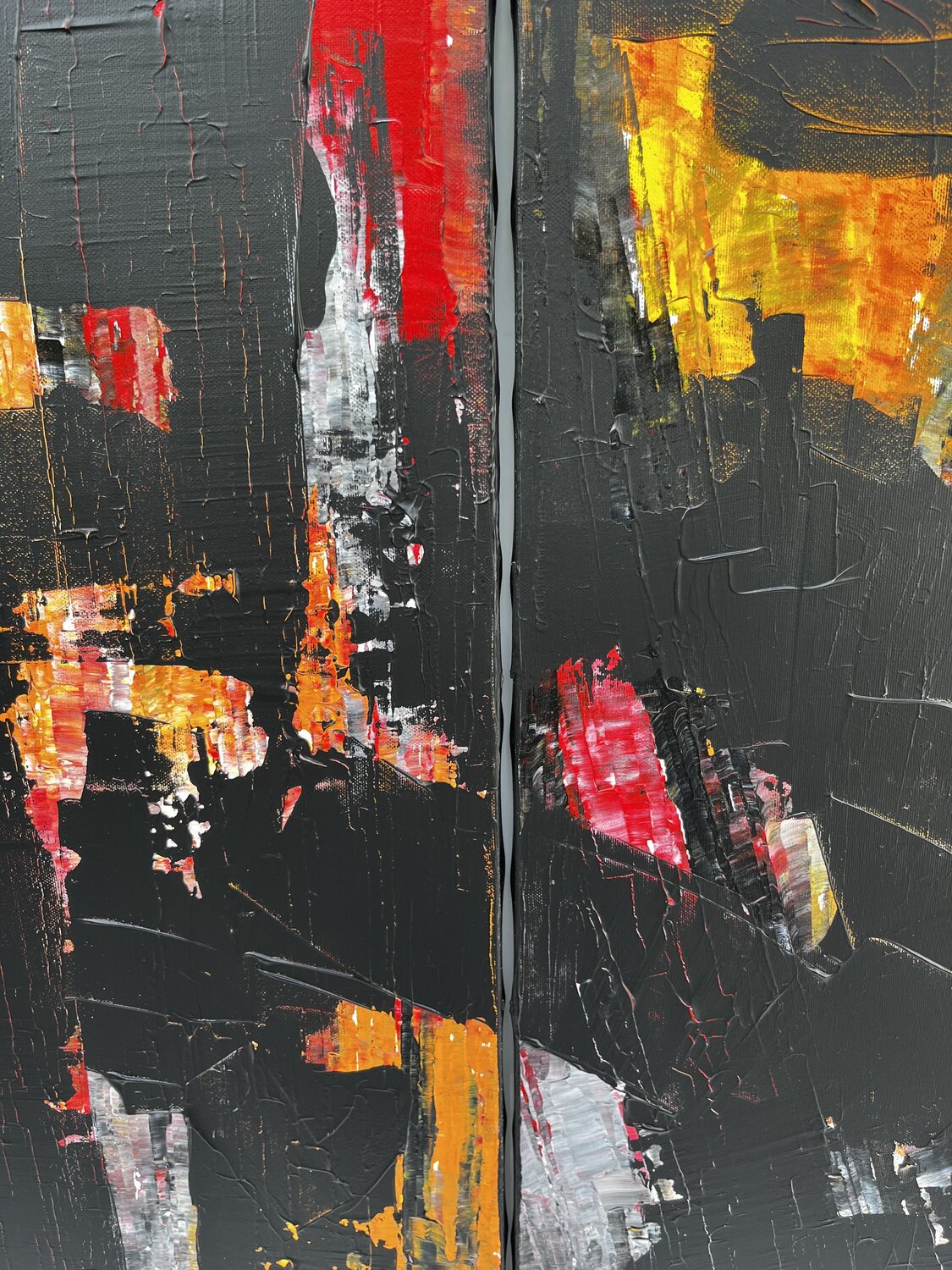 Attachments (diptyque) Hervé Souffi Original painting for sale