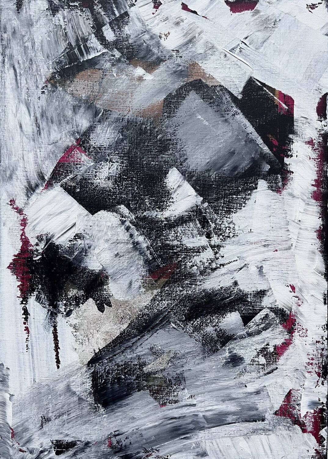 Noir et blanc Hervé Souffi Original painting for sale