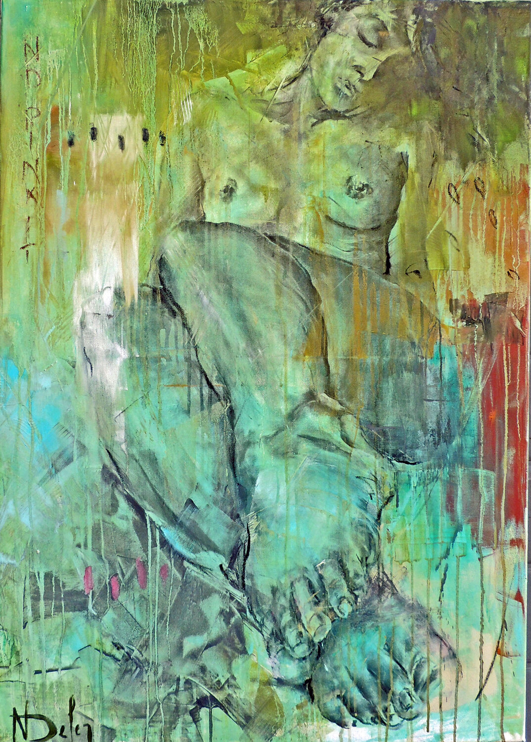 LE REPOS Nadine Defer Original painting for sale
