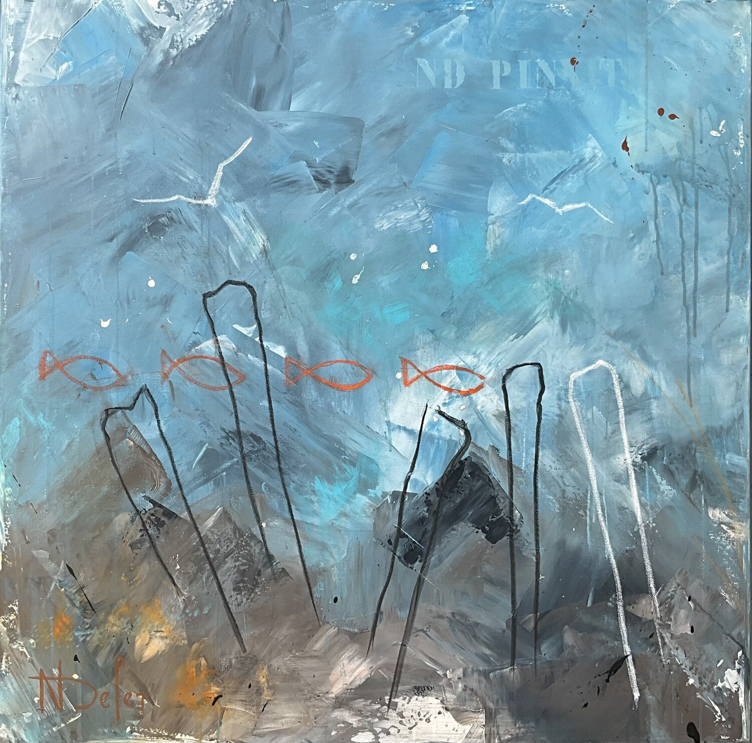 L'AIR DU LARGE Nadine Defer Original painting for sale