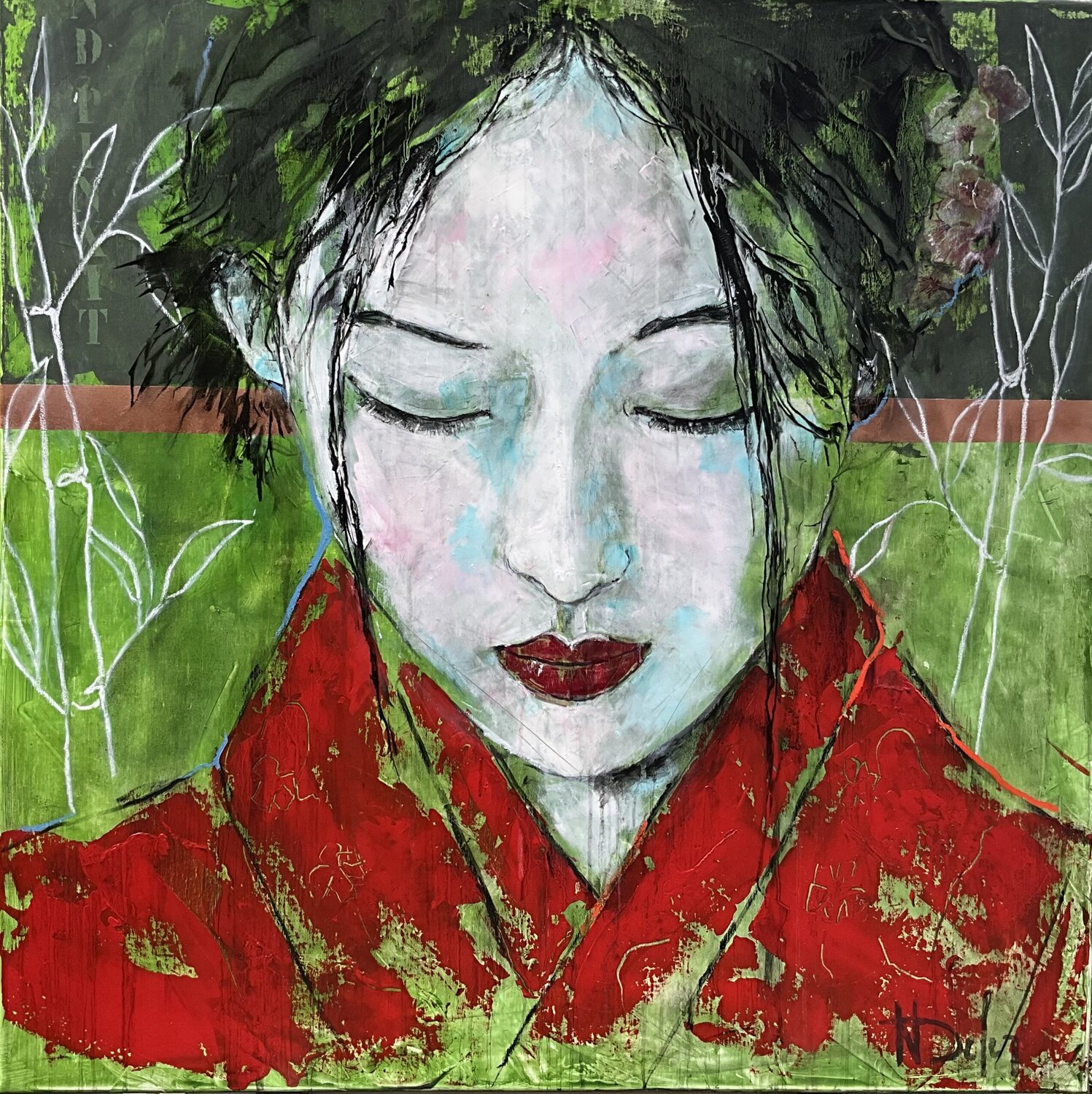 SILENCE INTÉRIEUR Nadine Defer Original painting for sale
